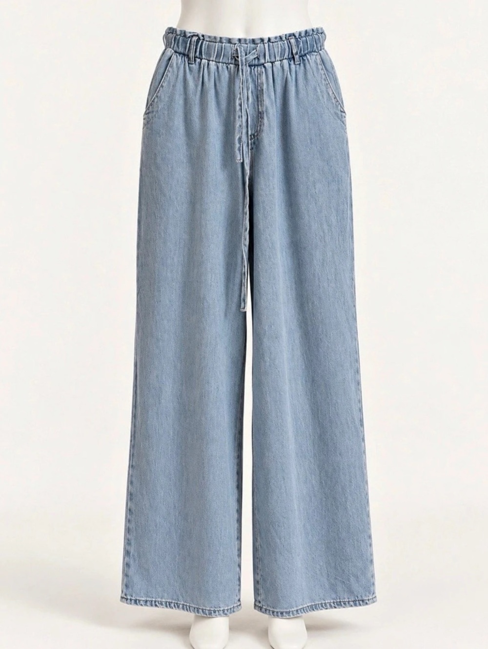 Velvet Heart Bartel Tencel Denim Drawstring Wide Leg Pants Blue Medium